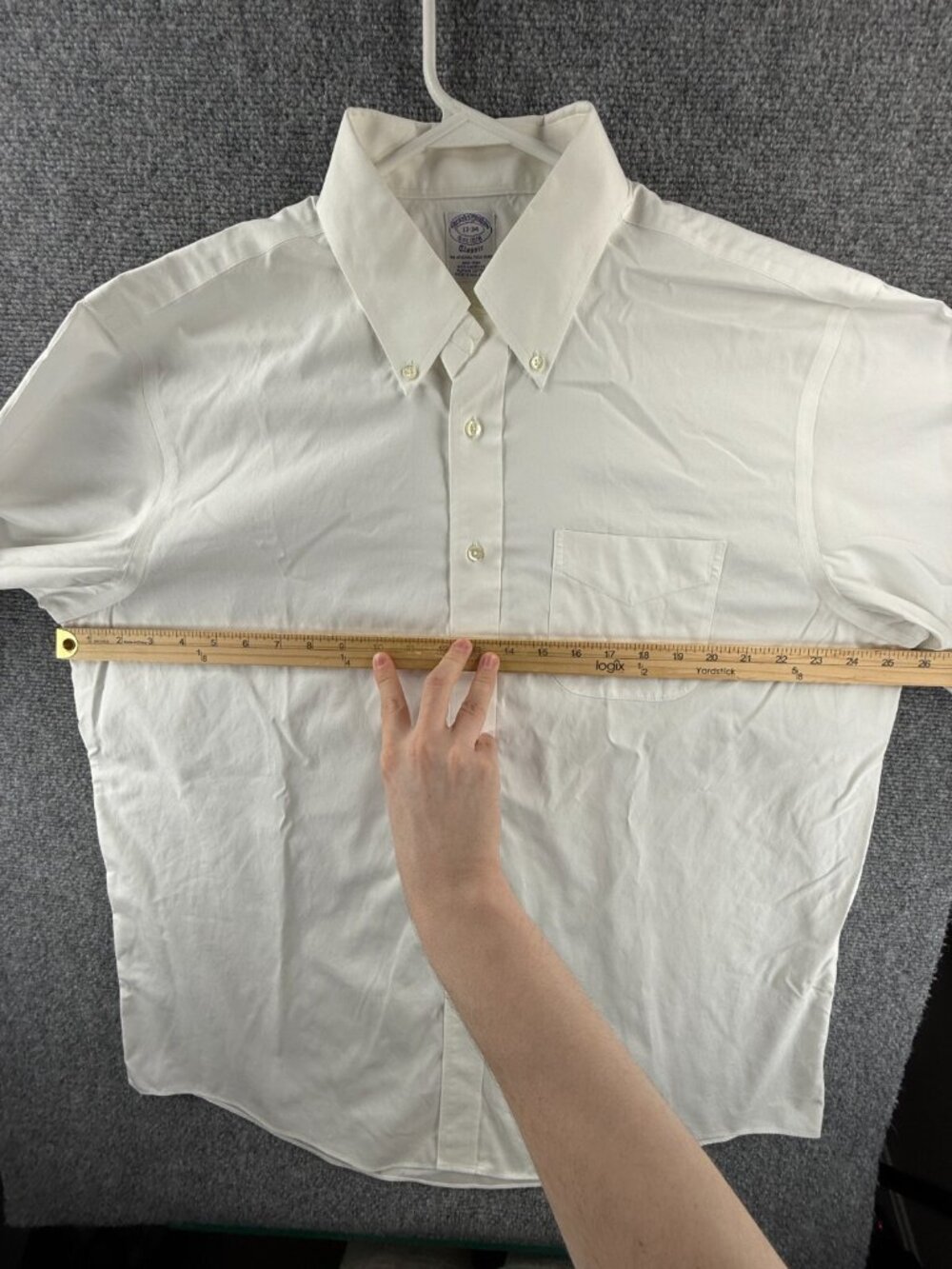 Brooks Brothers Cotton Classic 17 34 White Button-Down Non-Iron Shirt Mens Adult - Picture 5 of 16
